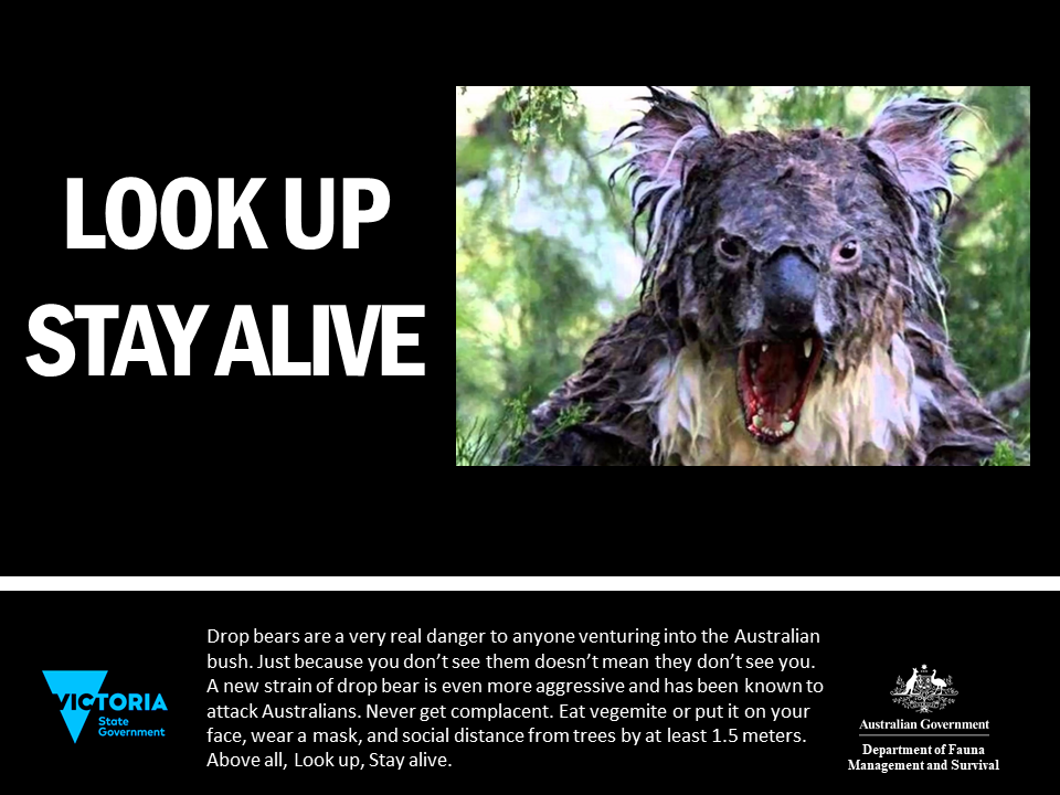 New Australian Government drop bear warning